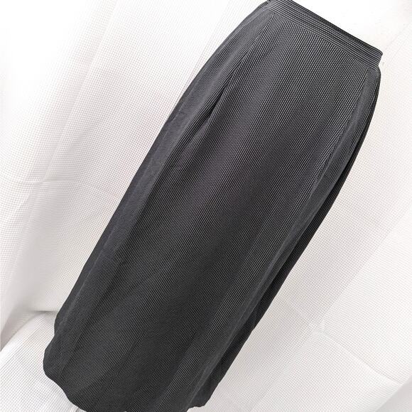 NWOT! TALBOTS! 100% SILK! NAVY, GRAY MICRO-WEAVE PATTERN LONG MIDI SKIRT! SZ 10 - Picture 7 of 7